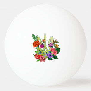 Balle De Ping Pong trident tryzub de l'héraldique ukrainienne fleurs