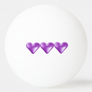 Balle De Ping Pong Trio de cœurs violets