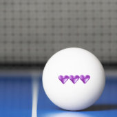 Balle De Ping Pong Trio de cœurs violets (Filet)