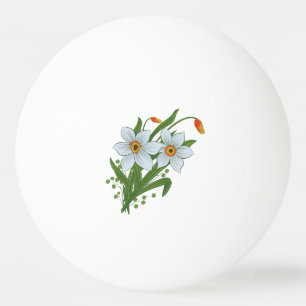 Balle De Ping Pong Tulipes et fleurs de jonquilles