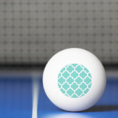 Balle De Ping Pong Turquoise Aqua Wht Moroccan Quatrefoil Pattern #5 (Filet)