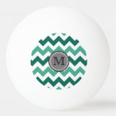 Balle De Ping Pong Turquoise et Mint Chevron Zigzag Monogram (Dos)
