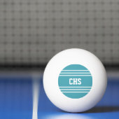 Balle De Ping Pong Turquoise Stripes boules monogrammes personnalisée (Filet)