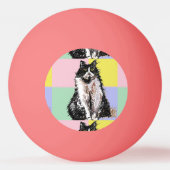 Balle De Ping Pong Tuxedo Chat Chats Pastel Filles Roses Personnalisa (Dos)