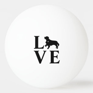 Balle De Ping Pong Typographie de silhouette de chien d'amour Retriev