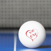 Balle De Ping Pong Un coeur fait d'amour en rouge (Filet)