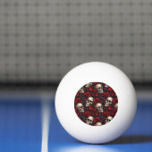 Balle De Ping Pong Un crâne et une série Rose 10 (Filet)