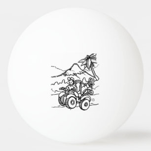 Balle De Ping Pong Un golfeur jouant au golf avec ses quatre roues