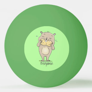 Balle De Ping Pong Un joli hamster souriant avec un dessin animé d'ar