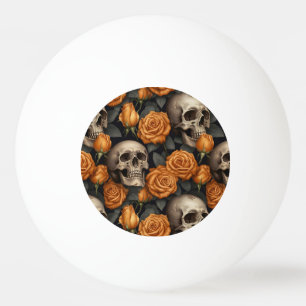 Balle De Ping Pong Une série de crânes et de roses Design 11