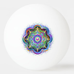 Balle De Ping Pong Univers Mandala Couleurs Psychédéliques