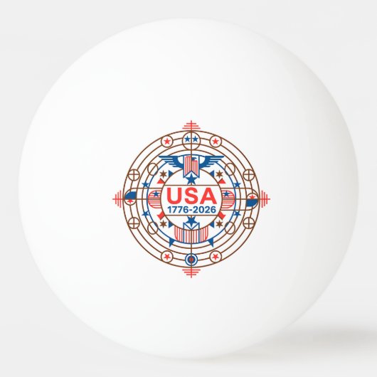 BALLE DE PING PONG USA 1776-2026 (Devant)