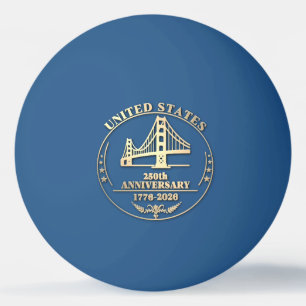 Balle De Ping Pong USA 250e anniversaire Golden Gate or design