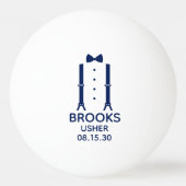 Balle De Ping Pong Usher Nœud Papillon Bleu (Devant)