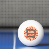 Balle De Ping Pong Vacances de Noël rétro Holly Jolly Typographie (Filet)