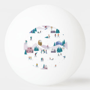 Balle De Ping Pong Vacances des Alpes d'hiver : les gens actifs sans