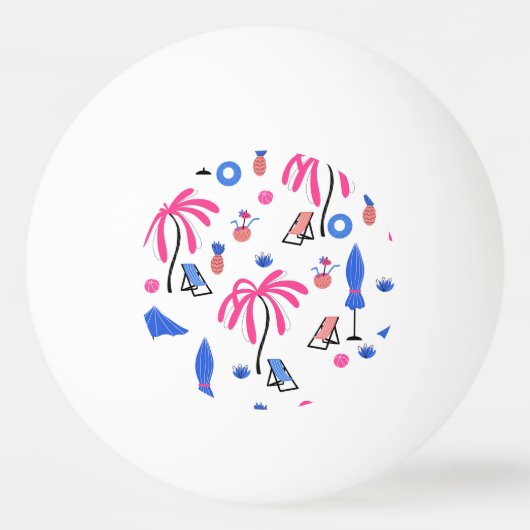 Balle De Ping Pong Vacances d'été : Palm Trees Ananas Motif (Devant)