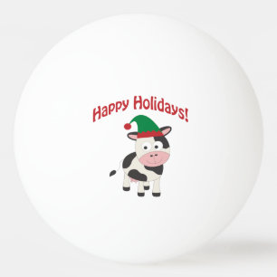 Balle De Ping Pong Vacances Joyeuses Noël Elf Cow