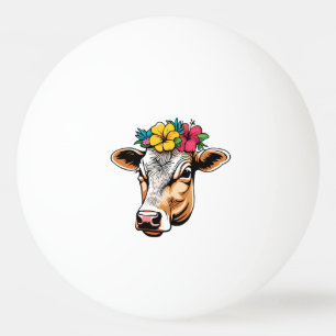 Balle De Ping Pong Vache à fleurs