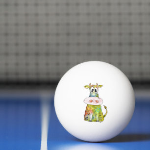 Balle De Ping Pong Vache blanche couleur blanc mignon