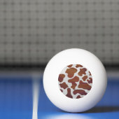 Balle De Ping Pong Vache Marron et Impression Blanche (Filet)