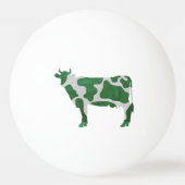 Balle De Ping Pong Vache Silhouette verte et blanche (Devant)