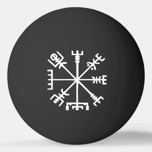 Balle De Ping Pong Vegvísir (Viking Compass) Ping Pong Ball (Devant)