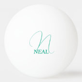 Balle De Ping Pong Vert clair monogrammé (Dos)