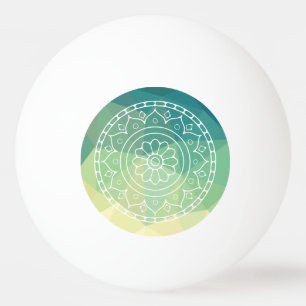 Balle De Ping Pong Vert jaune Mandala Inspiration Harmony Flower