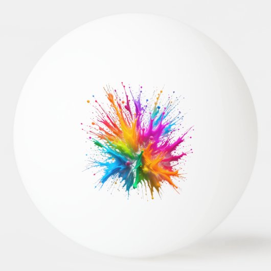 Balle De Ping Pong Vibrant Rainbow Paint Splatter Explosion (Devant)