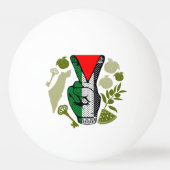 Balle De Ping Pong Victory Sign Hand Resistance Red Triangle Symbol (Dos)