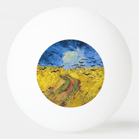Balle De Ping Pong Vincent van Gogh - Wheatfield with Crows (Devant)