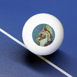 Balle De Ping Pong Vintage Pretty Fairy Fae Harpe Bougie Océan