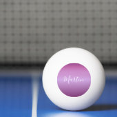 Balle De Ping Pong Violet violet et script blanc personnalisé (Filet)