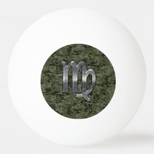 Balle De Ping Pong Virgo Zodiac Connexion Camouflage numérique vert
