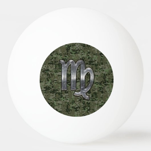 Balle De Ping Pong Virgo Zodiac Connexion Camouflage numérique vert (Devant)