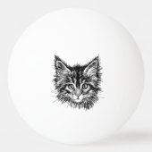 Balle De Ping Pong Visage de Kitten noir et blanc (Dos)
