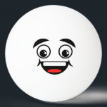 Balle De Ping Pong Visage joyeux<br><div class="desc">mignon comique super heureux émoji Face à face de la balle de ping-pong</div>