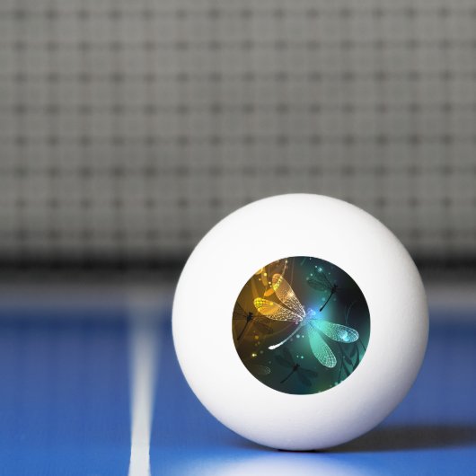 Balle De Ping Pong Vol de libellule verte lumineuse (Filet)