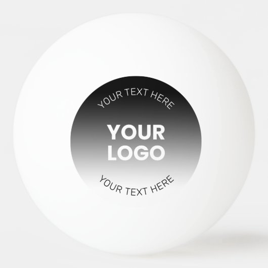 Balle De Ping Pong Votre logo | Dégradé noir & blanc moderne modifiab (Devant)