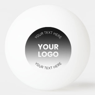 Balle De Ping Pong Votre logo Dégradé noir et blanc moderne éditabl