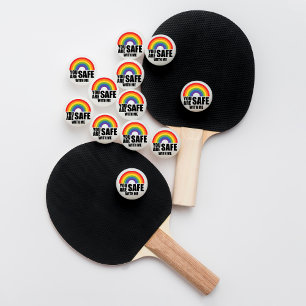 Balle De Ping Pong Vous êtes en sécurité avec moi Fierté arc-en-ciel
