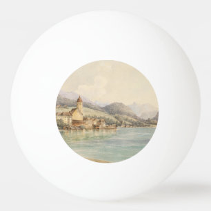 Balle De Ping Pong Vue de St. Wolfgang sur le lac Wolfgang Carl Lafit
