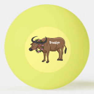 Balle De Ping Pong Water buffalo with flowers