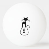 Balle De Ping Pong Whimsical Skinny Chat noir (Dos)