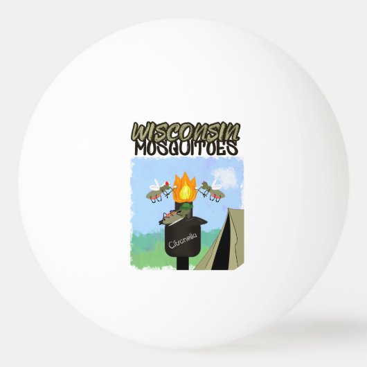 Balle De Ping Pong Wisconsin Mosquitoes Cartoon (Devant)