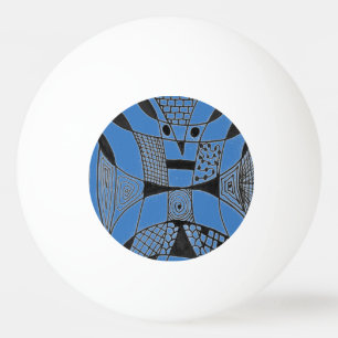 Balle De Ping Pong "Yappy Dog - bleu" Abstrait Ping Pong Ball