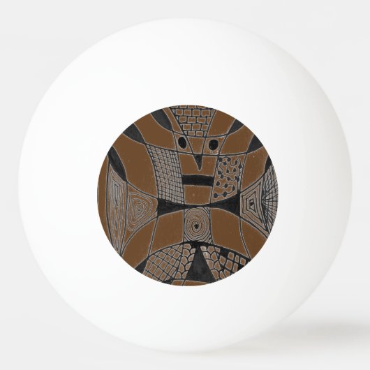 Balle De Ping Pong "Yappy Dog - brown" Abstrait Ping Pong Ball (Devant)