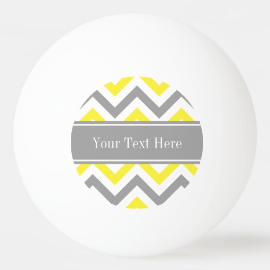 Balle De Ping Pong Yellow Dk Gray White LG Chevron Gray Nom Monogram (Devant)