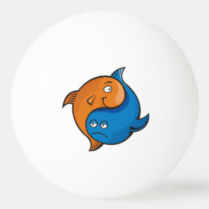 Balle De Ping Pong Yin Yang Poisson Cartoon Ping-Pong Ball